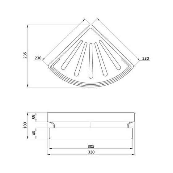 Полиця для ванної кімнати кутова Qtap PL01 біла Київ