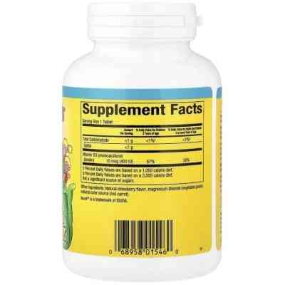 Вітамінно-мінеральний комплекс Natural Factors Вітамін D3 для дітей, 10 мкг (400 МО), смак ягід, Chewable Vitamin D3, (NFS-01546) Вінниця