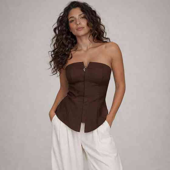 Жіночий базовий корсет турецька костюмка Шоколадний, 42 Одеса