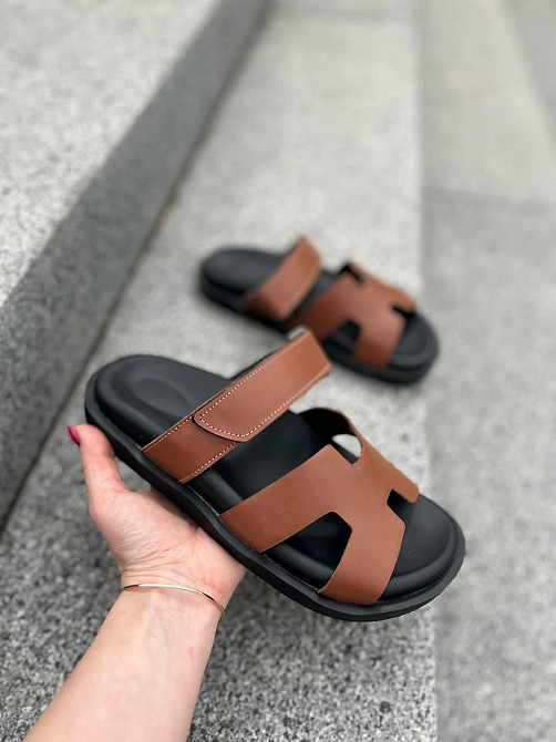 Зручні жіночі шльопанці з натуральної шкіри коричневі на низькому ходу Notta bene TS-0224 р. 38 Коломия - фото 1