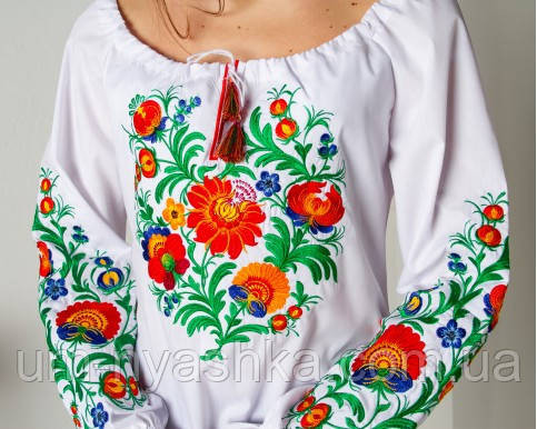 Жіноча вишиванка в стилі петриківського розпису "Писанка" Кривий Ріг - фото 3