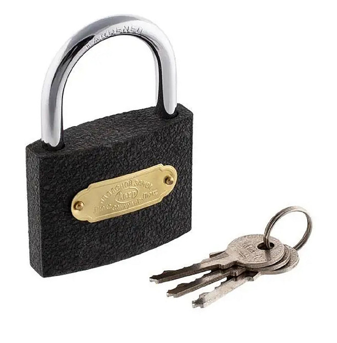 Замок навісний 32 мм з ключем сірий Київ - фото 1