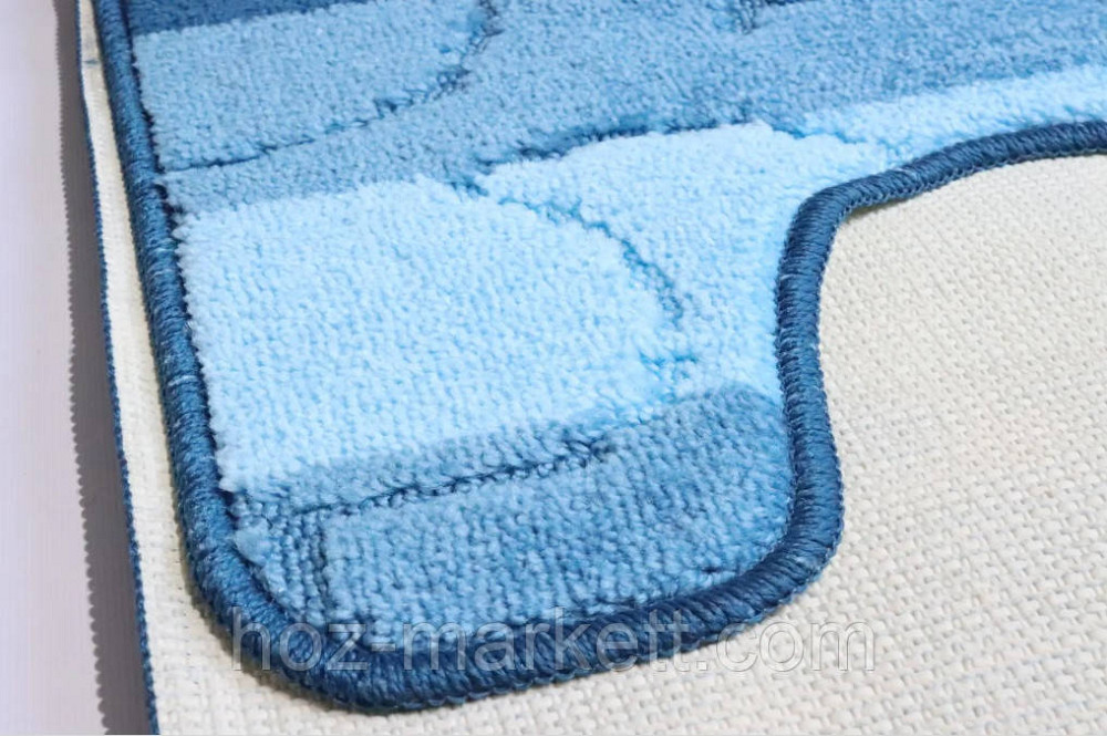 Набор ковриков для ванной голубой комбинированный 100 х 60 Турция Харьков - изображение 4
