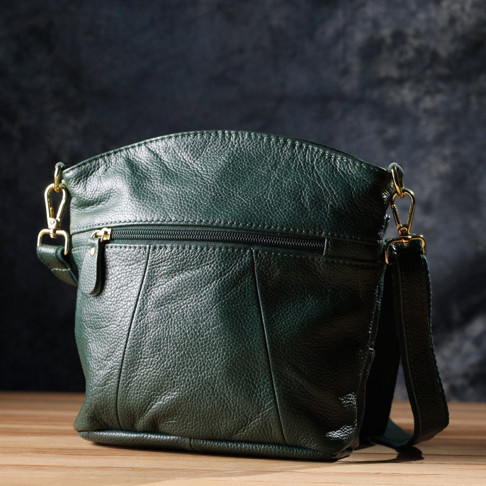 Компактна жіноча сумка з натуральної шкіри sale_15120 Vintage Зелений Київ - фото 7
