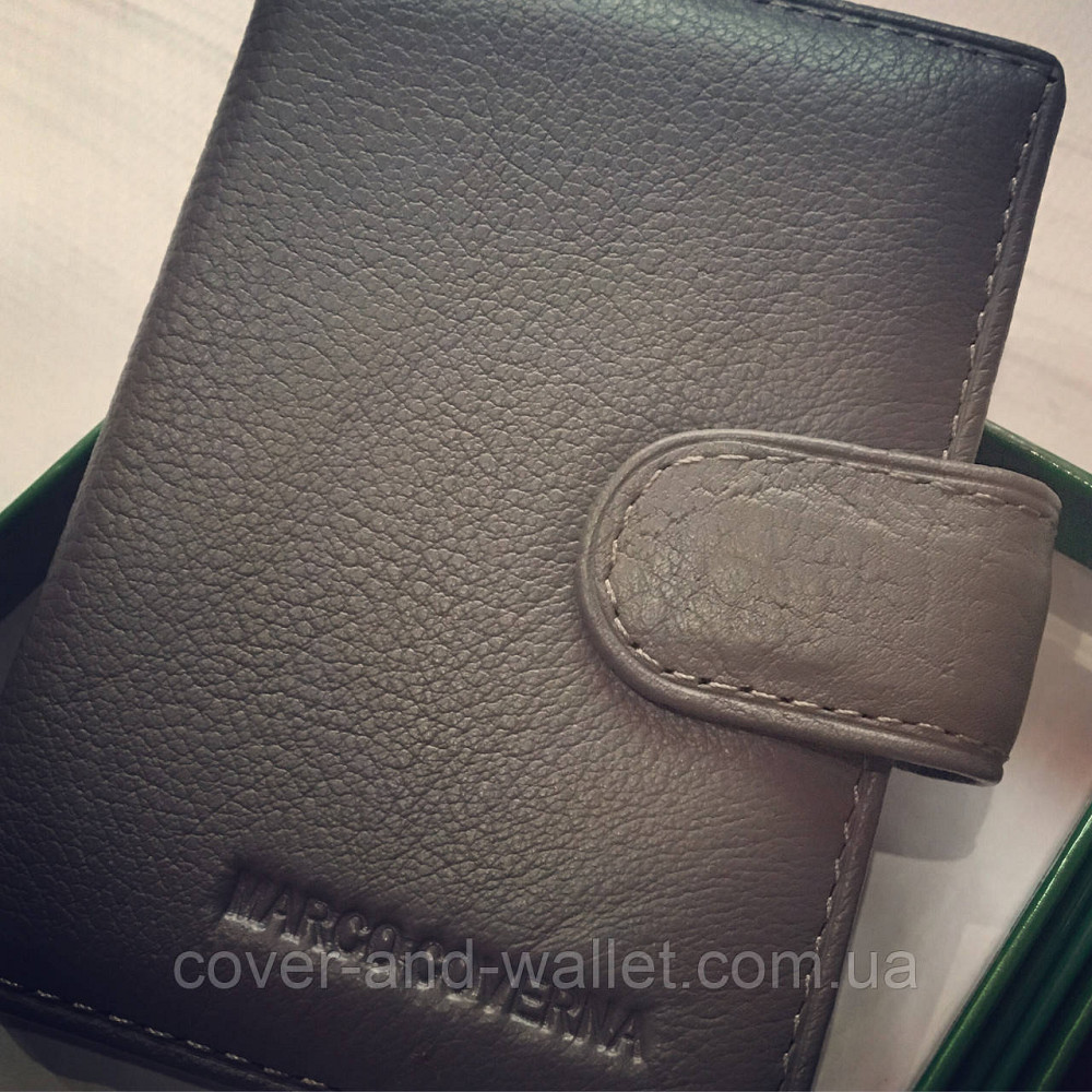 Маленька візитниця сірого кольору із натуральної шкіри Marco Coverna 1056 Київ - фото 4