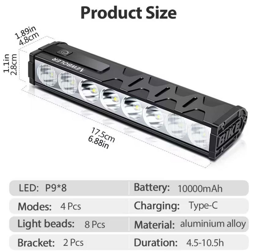 Супер Яркая велосипедная фара фара 8 LED 10000mAh Одесса - изображение 3