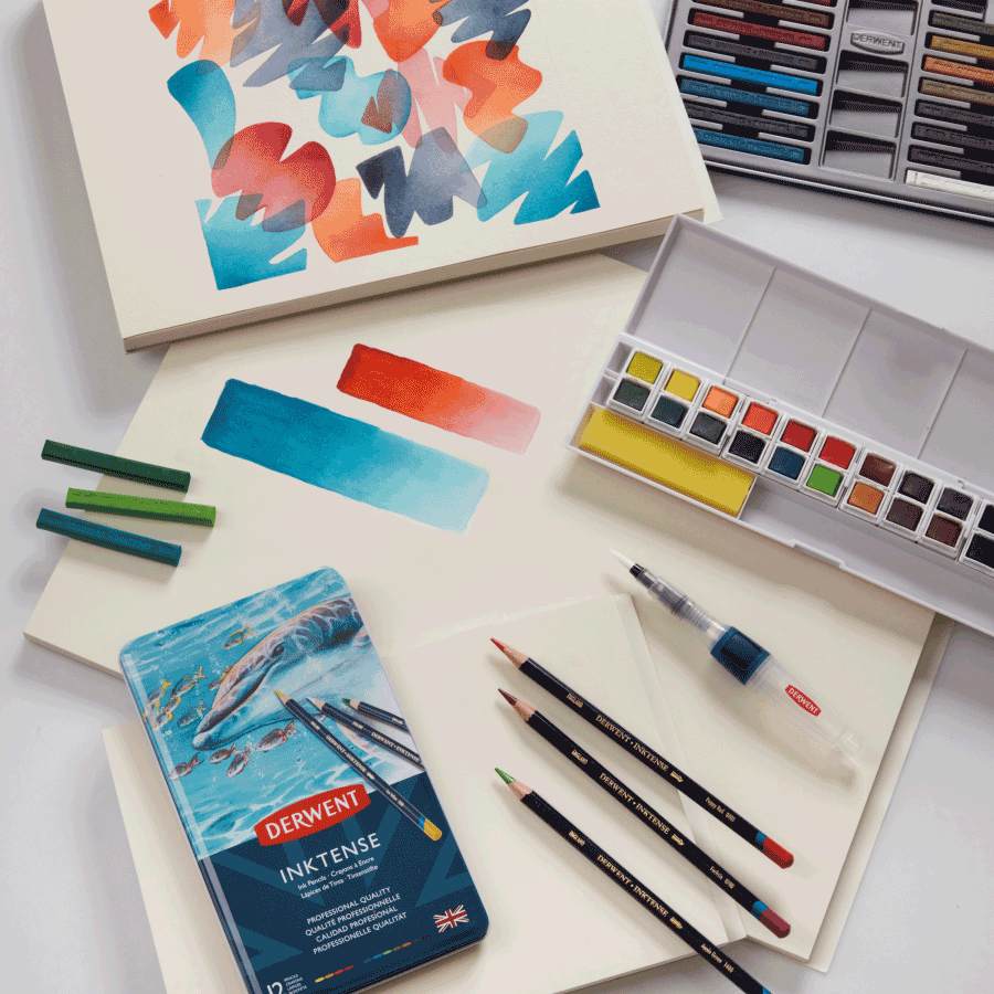 Склейка для акварелі Inktense 30,5х41см 300г/м2 20л 100% бавовна Derwent Київ - фото 7