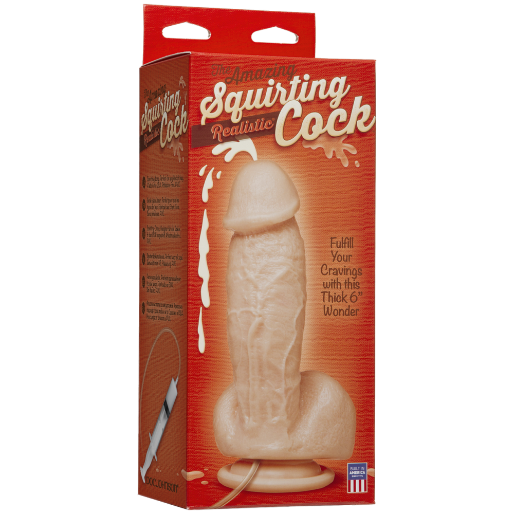 Кончающий фаллоимитатор Doc Johnson The Amazing Squirting Realistic Cock, ПВХ, диаметр 5,1см Sex Aura Киев - изображение 4