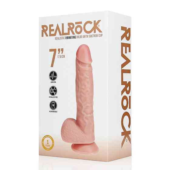 Вибратор Regular Straight Cock with Balls - 7 / 18 cm - Flesh Sex Aura Киев