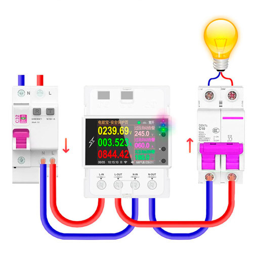 WiFi счетчик электроэнергии однофазный 220В 100А DIN, защиты, Atorch AT4PW Винница - изображение 4