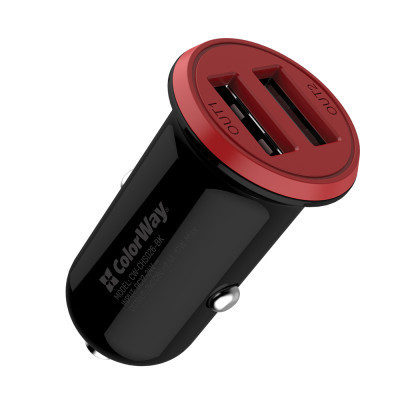 Зарядное устройство ColorWay 2USB AUTO ID 3.4A (17W) red/black (CW-CHA026-BK) Винница - изображение 1