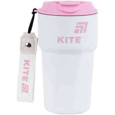 Термокружка Kite 450 мл біло-рожева (K25-1220-3) Вінниця