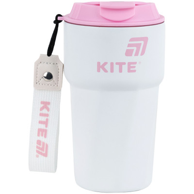 Термокружка Kite 450 мл біло-рожева (K25-1220-3) Вінниця - фото 1
