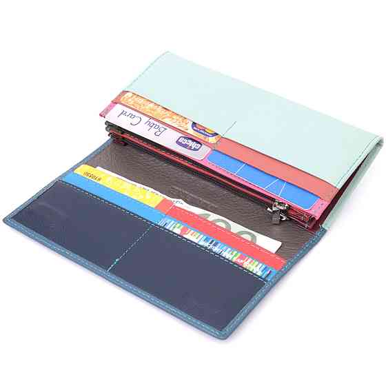 Цікавий жіночий гаманець з натуральної шкіри ST Leather 22525 Різнокольоровий Київ