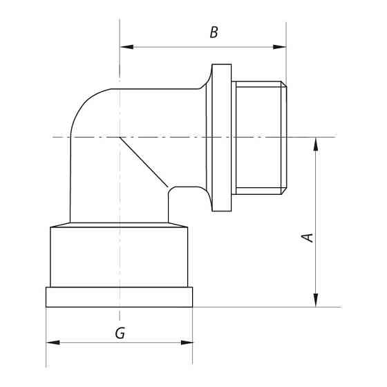 Кут 3/4'' НВ (хром) Koer KF.L08MF.CHR (KF0128) Київ