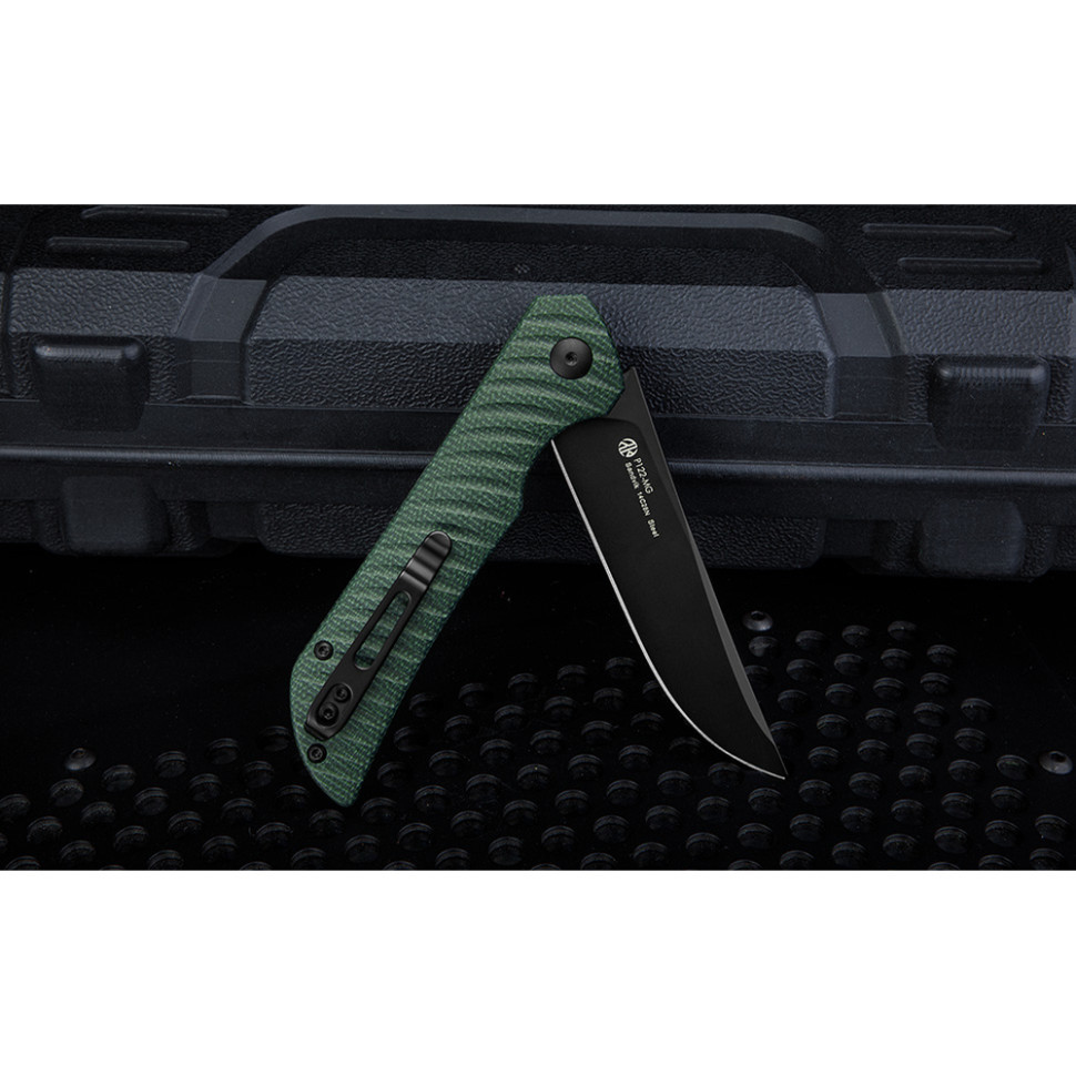 Ніж складаний туристичний Ruike P122-MG, (9.2 см) 14C28N / мікарта темно-зелений Киев - изображение 12