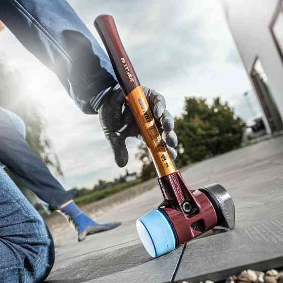 Молоток HALDER Simplex 3012 насадки із синього поліуретану, чорної гуми Одеса