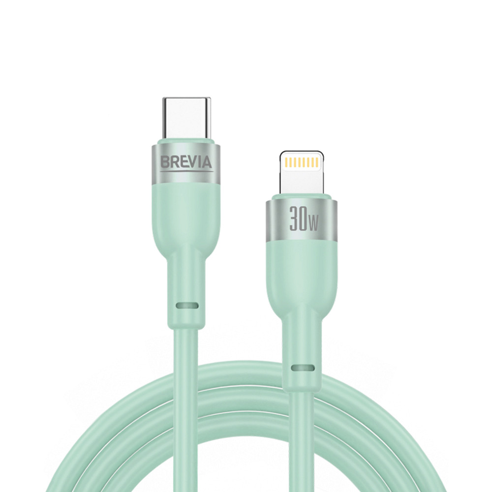 Кабель Brevia Type-C to Lightning 30W 1,2м, м'ятний ZIP (52120MCLZ1) Львів - фото 1
