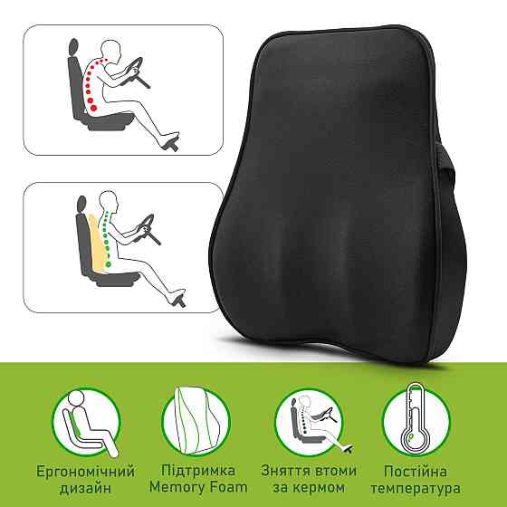 Ортопедична автомобільна подушка під спину Comfort Trip AMF 002 440x400x110 чорна Дніпро