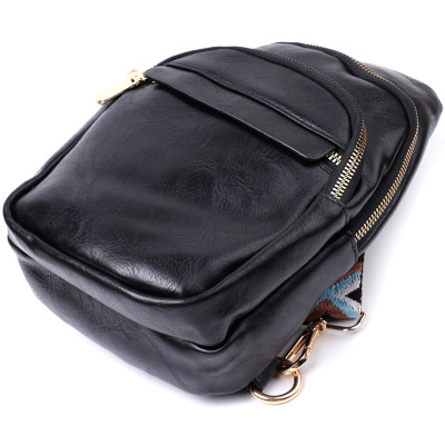 Сумка Vintage З гладкої екошкіри Чорна (22770) Вінниця - фото 12