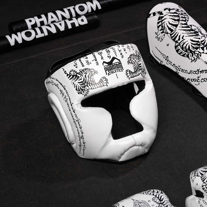 Боксерський шолом Phantom Muay Thai Full Face White (капа в комплекті) Кам'янське - фото 5