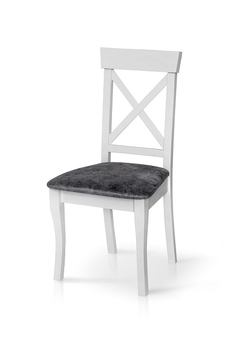 Стілець СКАНДІ, білий/сіра тканина Київ - фото 1