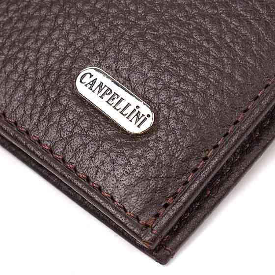 Компактний гаманець для чоловіків із натуральної шкіри флотар CANPELLINI 21873 Коричневий Київ