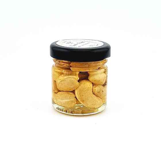 Подарунковий набір у шпоновій коробочці з 5 шт по 50 грамів горіхами в меду №7 Одеса