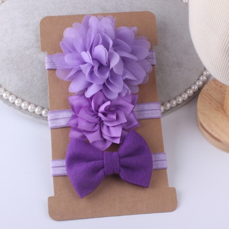 Набір пов'язок для дітей бузкові - 3шт., розмір універсальний (на резинці) Київ - фото 1