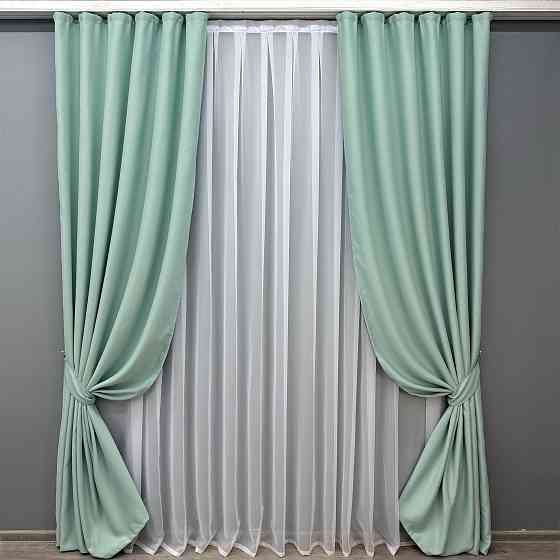 Комплект готових штор VR-Textil Bruno № 958ш Фісташковий 150х270 см 2 шт (30-757) Київ