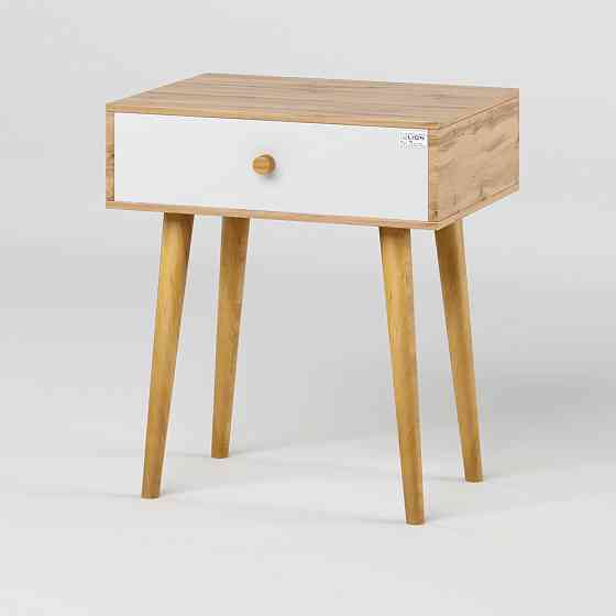 Тумба прикроватная LION Хьюге-4 Дуб Аппалачи/Нимфея Альба (белый) (LION-041019) Львов