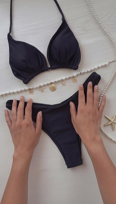 Женский стильный трендовый купальник из плотного микродайвинг Черный, 42 Одесса - изображение 3