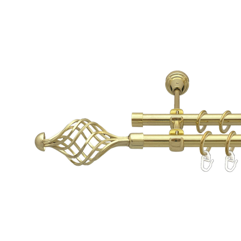 Карниз Orvit Арезо металевий дворядний відкритий Золото 16\16 мм 200 см (00-00014180) Львов - изображение 1