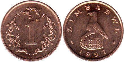 Zimbabwe Зимбабве 1 Cent 1997 UNC Полтава - фото 1