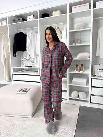 Женская домашняя повседневная в клетку пижама с фланели. Одесса