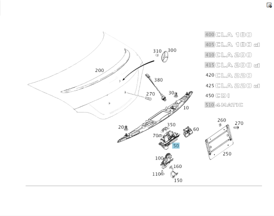 Mercedes-Benz  A2227500493 Ручка відкриття багажника C-Class W205 E-class W213 E-class S213 SLK/SLC R172 CLA C117 Maybach X222 S-class long V222 S-cla Одеса