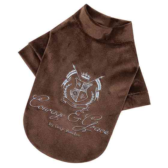 Светр для собак весна осінь велюровий Dogs Bomba Кураж стильний унісекс шоколад 9 Одеса