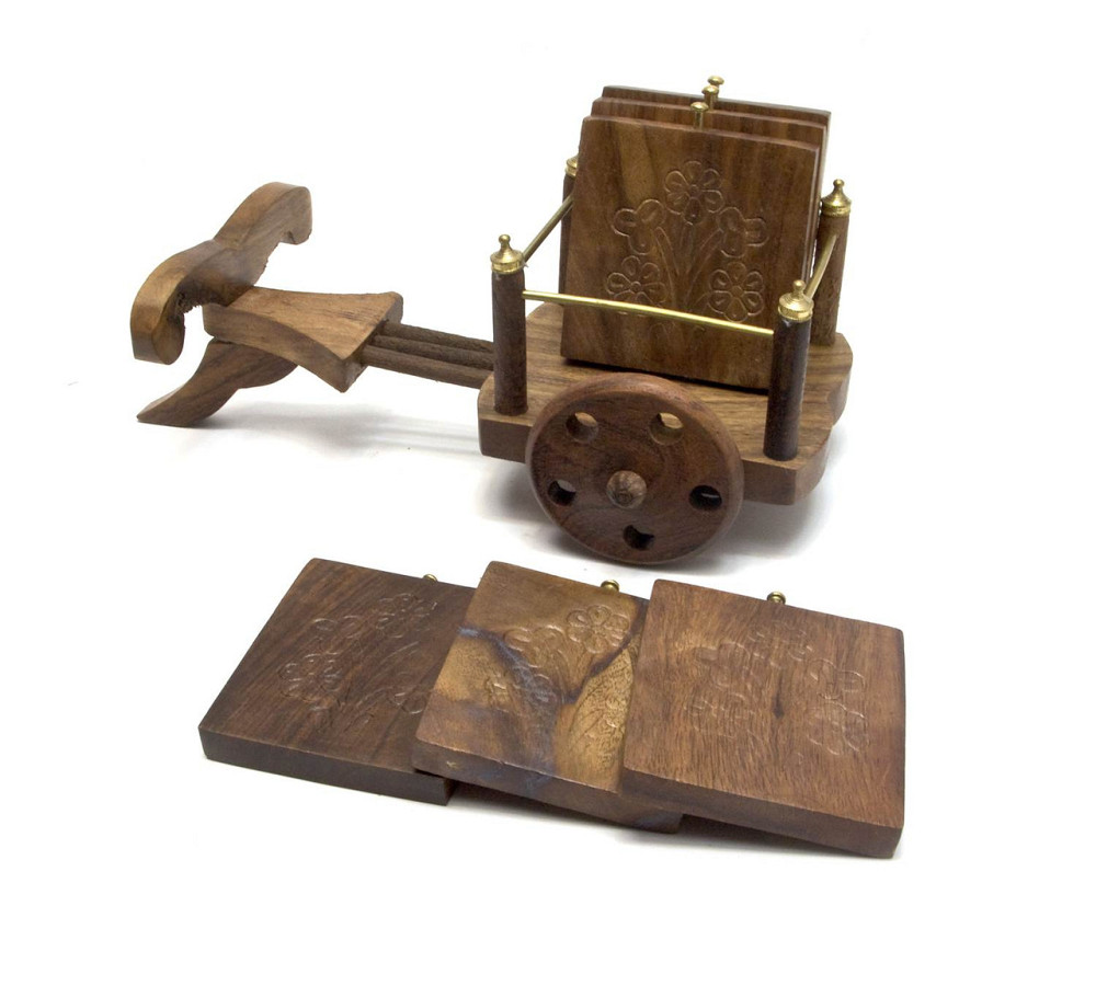 Підсклянники для чаю дерево Телега Київ - фото 1