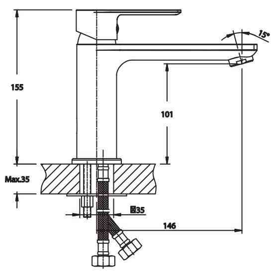 Змішувач для умивальника HAIBA ALEX 001 GRAPHITE Харків
