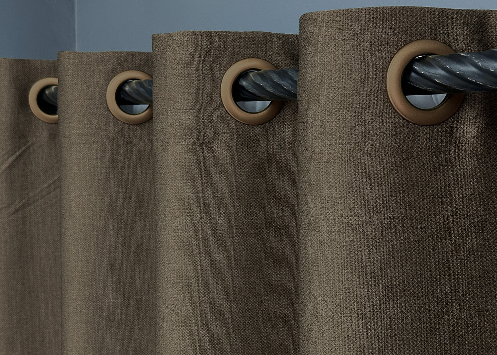 Комплект штор на люверсах VR-Textil Шеніл однотонний № 1591ш Кавовий 150х250 см 2 шт (37-0249) Київ - фото 6