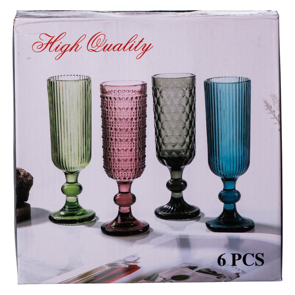 Набор бокалов для шампанского 6 штук по 160 (мл) Хамелеон HP-19-109 Киев - изображение 5