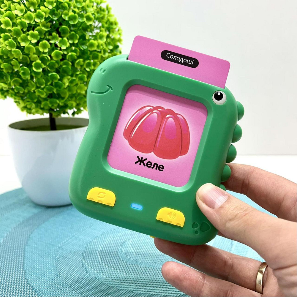 Гра-картридер навчальна Limo Toy Динозаврик Словознайка 117 карток укр мова Зелений (SK 0063 ABC) Чернігів - фото 2