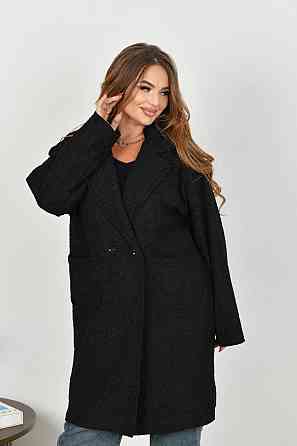 Жіноче стильне пальто з кишенями баранець на флісі Чорний, 42/44 Одеса