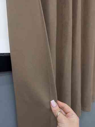 Комплект коротких штор VR-Textil Мікровелюр Petek YL № 1701ш Капучино 130х170 см 2 шт (35-0458) Київ
