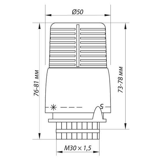 Термоголовка з виносним датчиком M30x1.5 Koer KR.1332 (KR2678) Київ