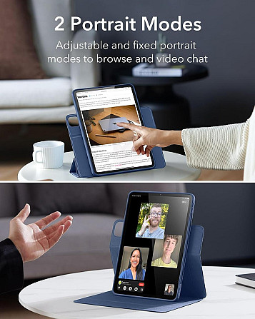 Чохол ESR для iPad Pro 11" з тримачем для стилусу, знімним магнітним чохлом, вертикальною підставкою, для планшету темно-синій Київ - фото 6
