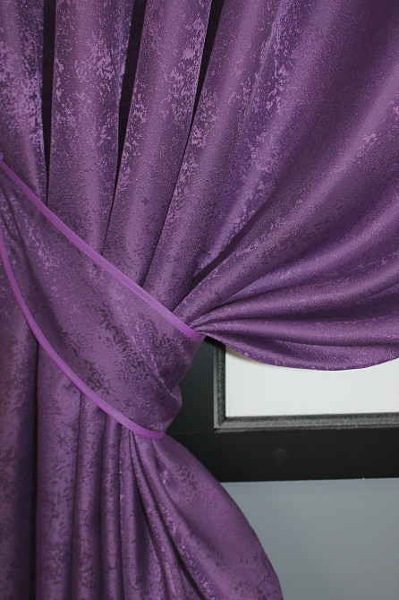 Комплект коротких штор VR-Textil Мрамор Al1 № 1301ш 130х170 см 2 шт Фиолетовый (35-0083) Киев - изображение 3