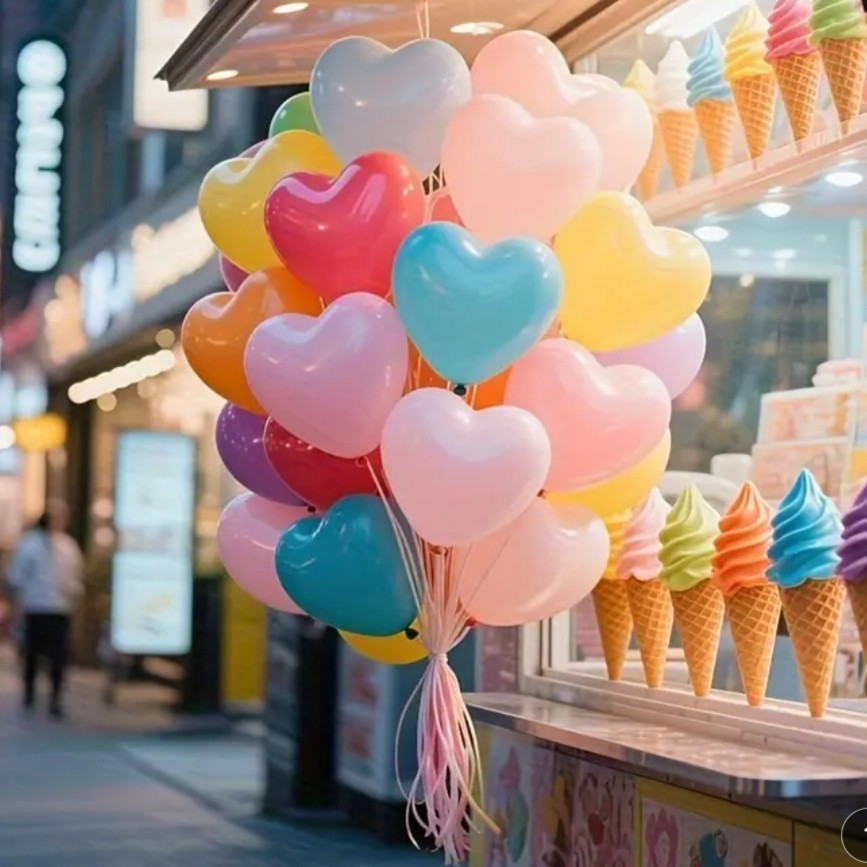 Шары латексные сердце нежный макарунс 10