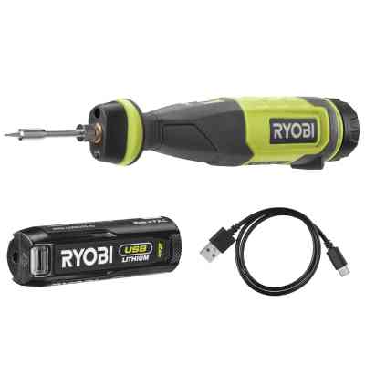 Паяльник электрический Ryobi RSI4-120G аккумуляторный, USB, Lithium 4V 2Ah, 460°С, подсветка (5133006146) Винница