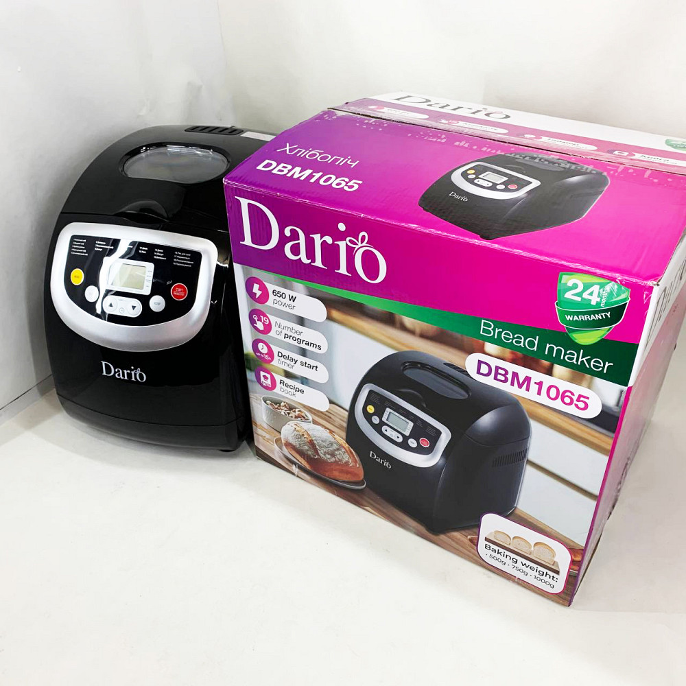 Хлебопечка с регулируемой корочкой DARIO DBM 1065 600 Вт, 19 програм, Хлебопечь дисплей XB-53 Львов - изображение 1
